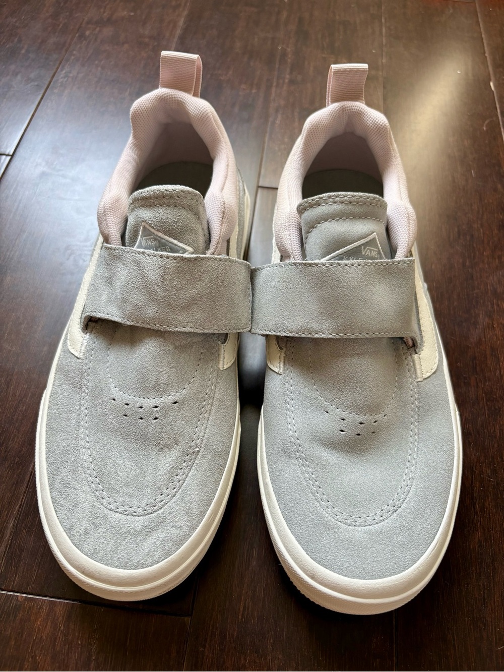 Vans Gray Suede Sneakers with Light Pink Lining